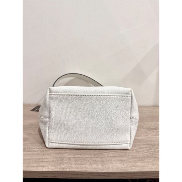 Longchamp Le Roseau Shoulder Bucket Bag White Fine-Grain Cowhide Leather - Picture 7 of 12